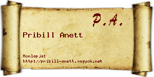 Pribill Anett névjegykártya