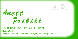 anett pribill business card